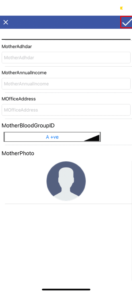 mother details for registration 1